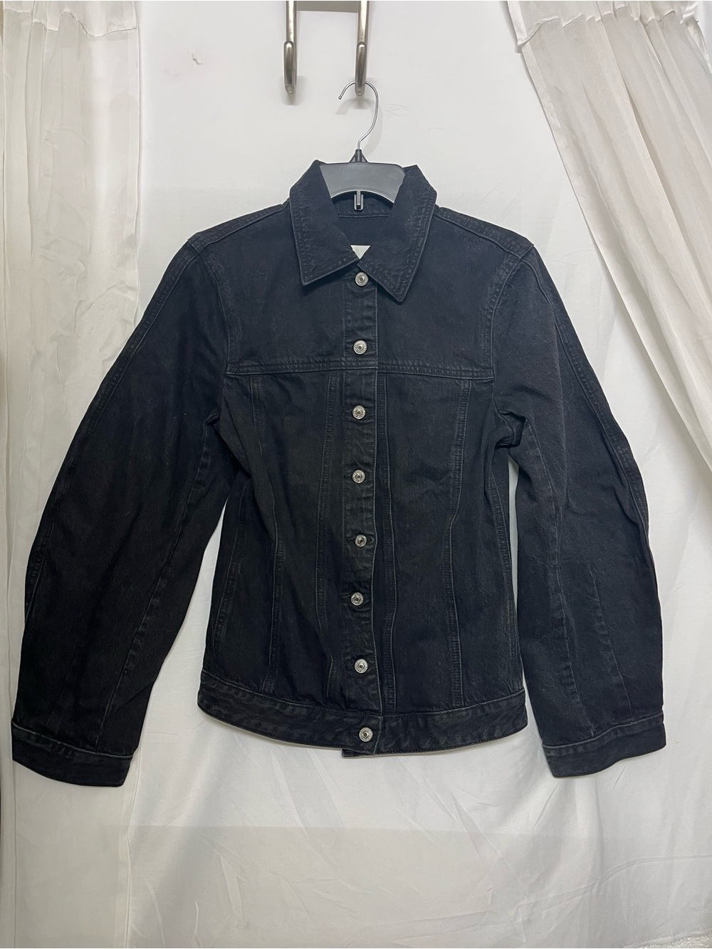 Abercrombie & Fitch Black Denim Jacket - Button-Front